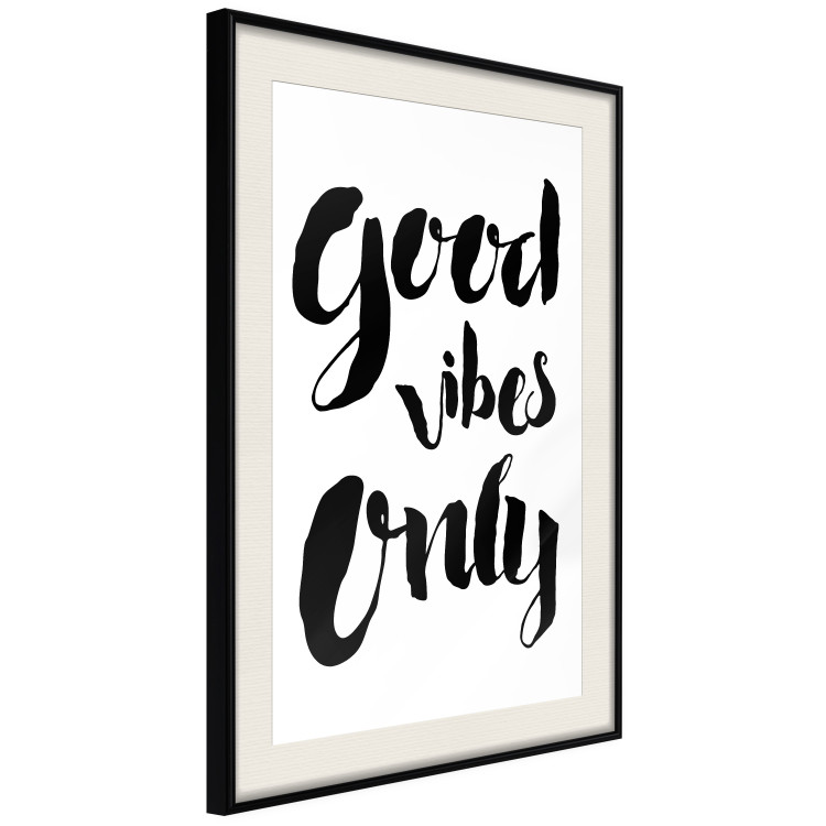 Poster Good Vibes Only - black and white typographic composition in English 128916 additionalImage 5