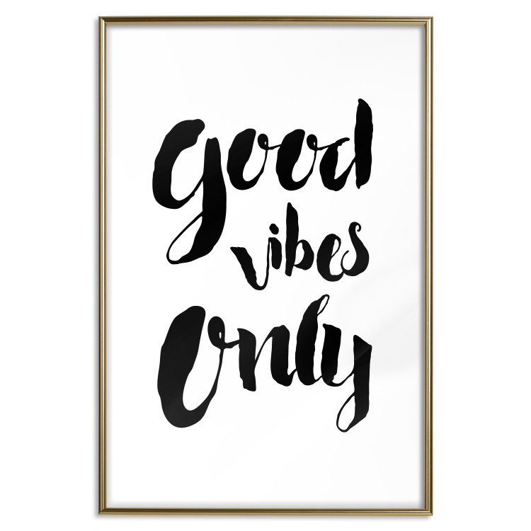 Poster Good Vibes Only - black and white typographic composition in English 128916 additionalImage 16