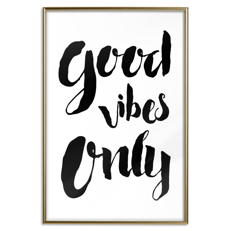 Poster Good Vibes Only - black and white typographic composition in English 128916 additionalImage 17