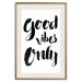 Poster Good Vibes Only - black and white typographic composition in English 128916 additionalThumb 20