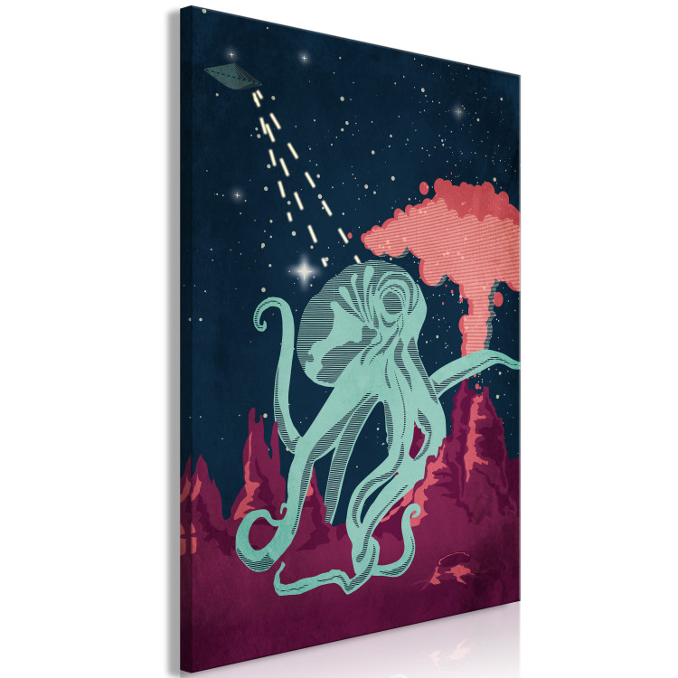 Canvas Art Print Cosmic Octopus (1-part) vertical - abstract composition 129116 additionalImage 2