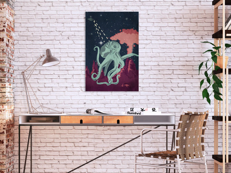 Canvas Art Print Cosmic Octopus (1-part) vertical - abstract composition 129116 additionalImage 3