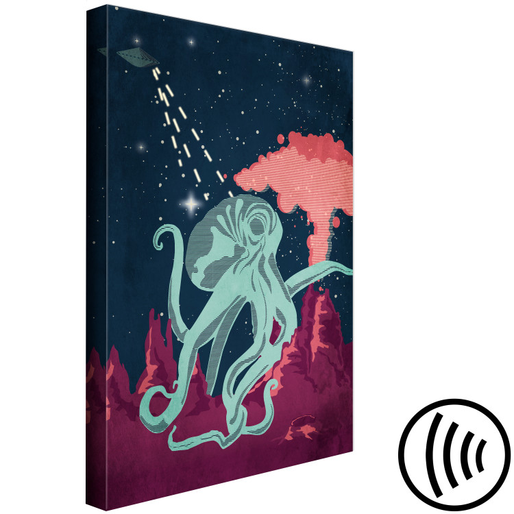 Canvas Art Print Cosmic Octopus (1-part) vertical - abstract composition 129116 additionalImage 6
