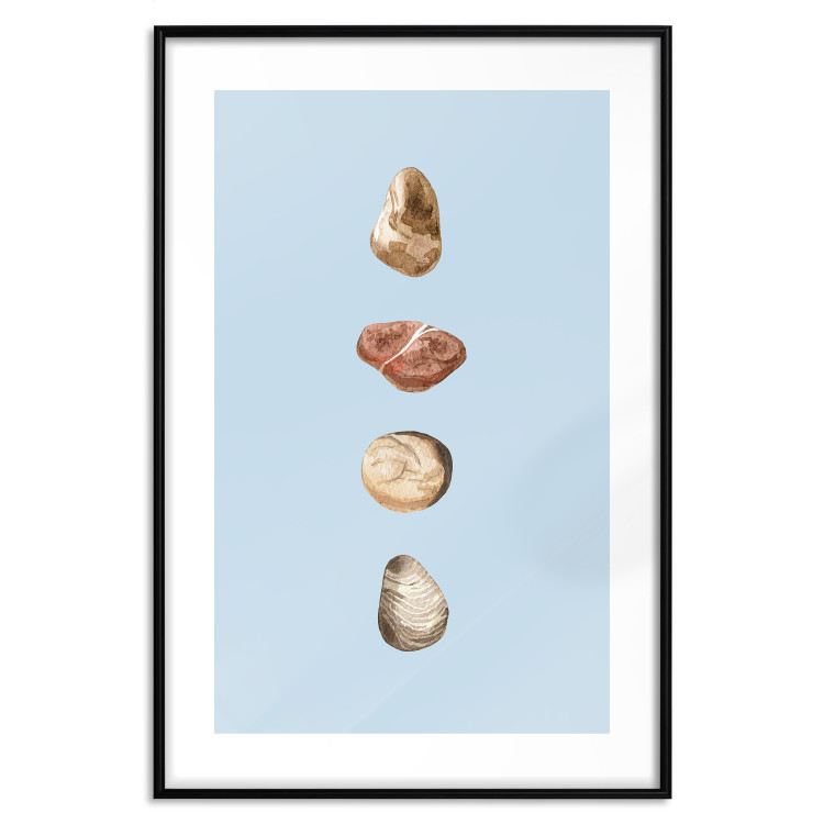 Poster Treasures of the Journey - composition of stones on a contrasting blue background 129916 additionalImage 15