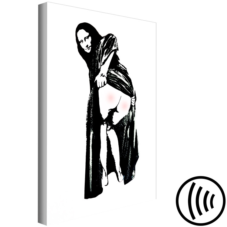 Canvas Painful Sit (1-piece) Vertical - black and white street art 132416 additionalImage 6