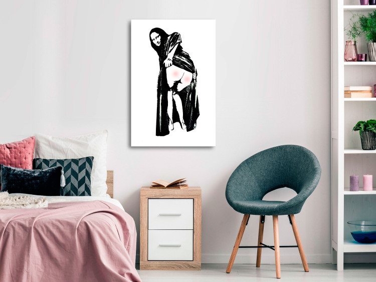 Canvas Painful Sit (1-piece) Vertical - black and white street art 132416 additionalImage 3