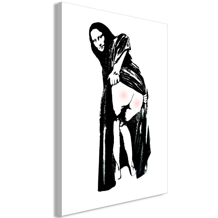 Canvas Painful Sit (1-piece) Vertical - black and white street art 132416 additionalImage 2