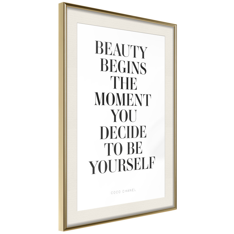 Wall Poster Where Beauty Begins - black English quote on a white background 134216 additionalImage 3