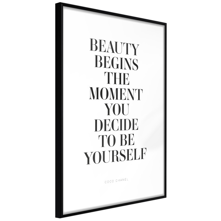 Wall Poster Where Beauty Begins - black English quote on a white background 134216 additionalImage 6
