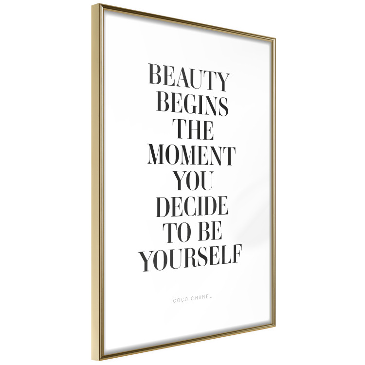 Wall Poster Where Beauty Begins - black English quote on a white background 134216 additionalImage 9