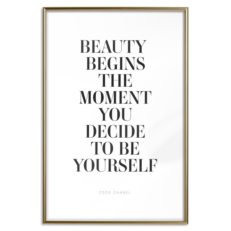 Wall Poster Where Beauty Begins - black English quote on a white background 134216 additionalImage 14