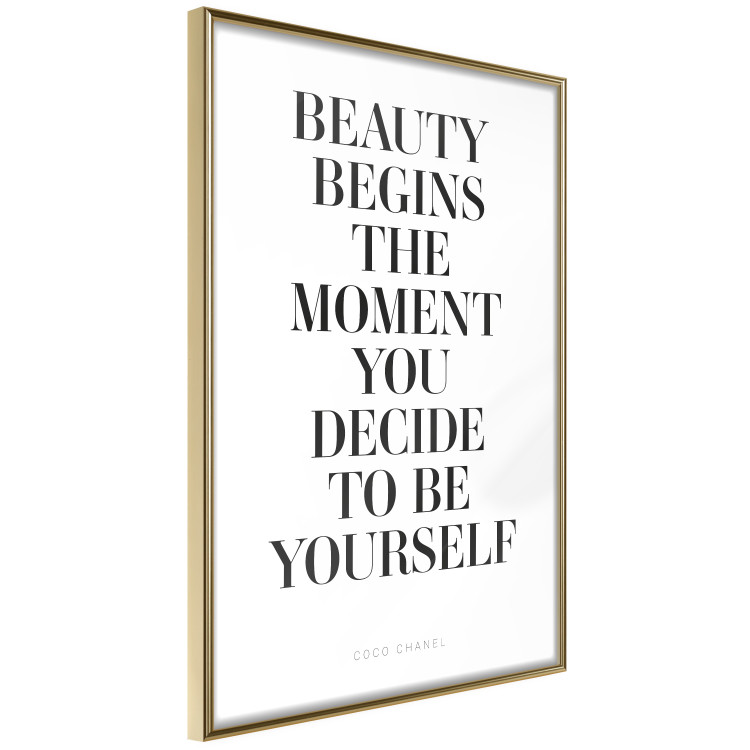 Wall Poster Where Beauty Begins - black English quote on a white background 134216 additionalImage 14