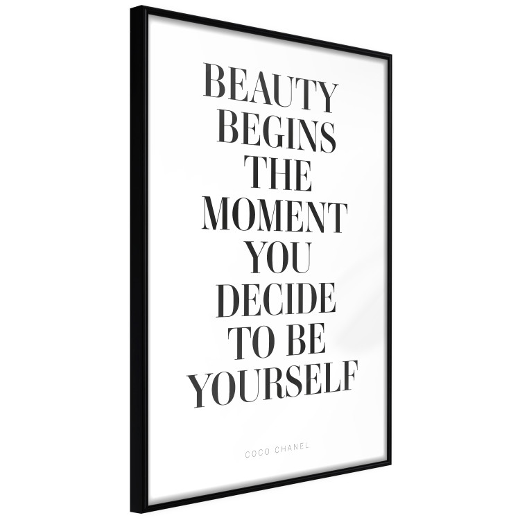 Wall Poster Where Beauty Begins - black English quote on a white background 134216 additionalImage 13