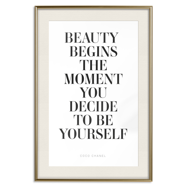 Wall Poster Where Beauty Begins - black English quote on a white background 134216 additionalImage 20