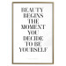 Wall Poster Where Beauty Begins - black English quote on a white background 134216 additionalThumb 17