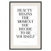 Wall Poster Where Beauty Begins - black English quote on a white background 134216 additionalThumb 19