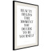 Wall Poster Where Beauty Begins - black English quote on a white background 134216 additionalThumb 2