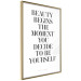 Wall Poster Where Beauty Begins - black English quote on a white background 134216 additionalThumb 12