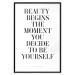 Wall Poster Where Beauty Begins - black English quote on a white background 134216 additionalThumb 16