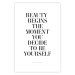 Wall Poster Where Beauty Begins - black English quote on a white background 134216 additionalThumb 19