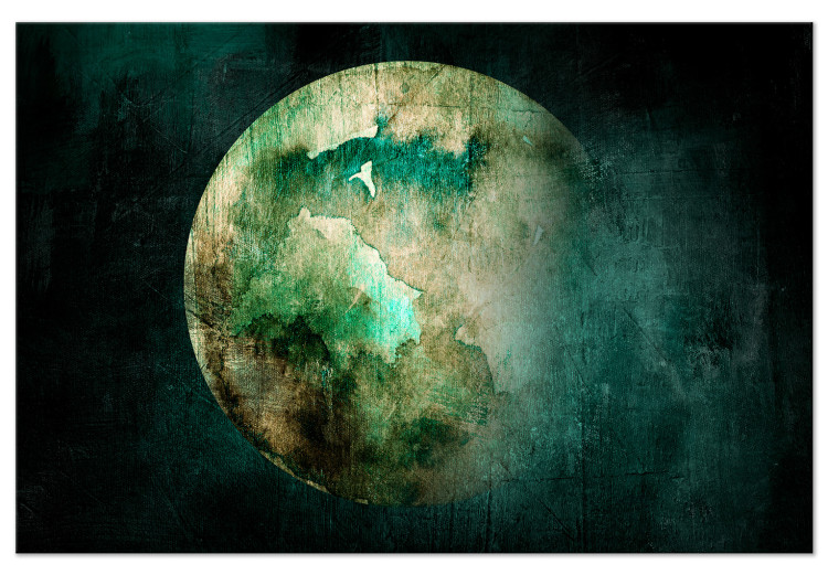 Canvas Print Primeval land - picture of the planet in blurry green colors 135016