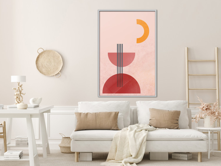 Poster Red Structure - abstract figures in pastel colors 135616 additionalImage 10