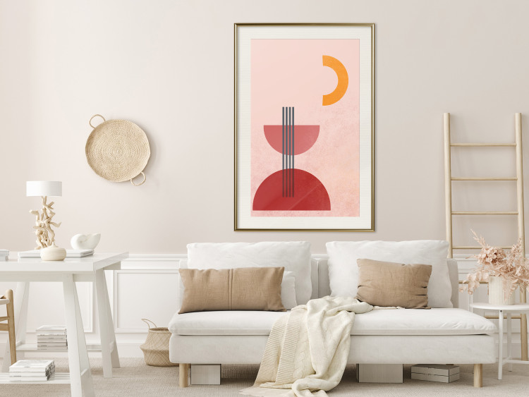 Poster Red Structure - abstract figures in pastel colors 135616 additionalImage 4