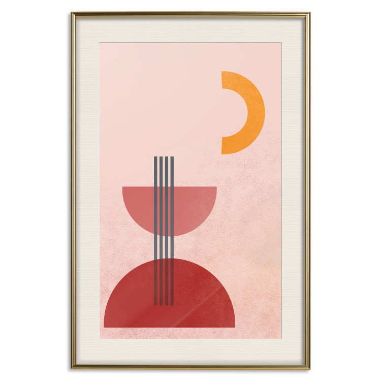 Poster Red Structure - abstract figures in pastel colors 135616 additionalImage 20