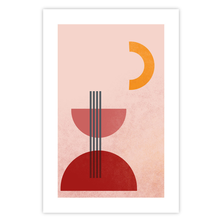 Poster Red Structure - abstract figures in pastel colors 135616 additionalImage 26