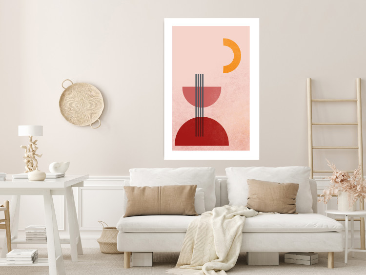 Poster Red Structure - abstract figures in pastel colors 135616 additionalImage 11