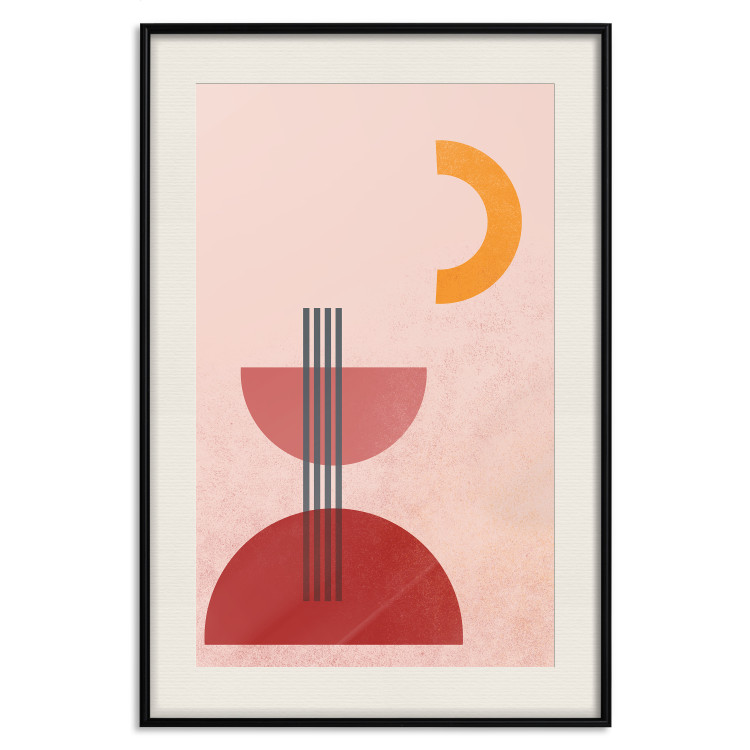 Poster Red Structure - abstract figures in pastel colors 135616 additionalImage 21