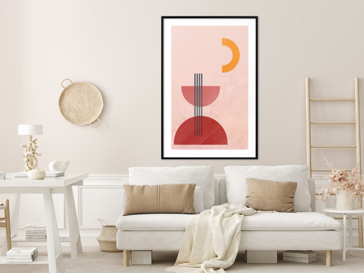 Poster Red Structure - abstract figures in pastel colors 135616 additionalImage 8