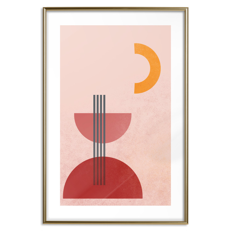 Poster Red Structure - abstract figures in pastel colors 135616 additionalImage 22