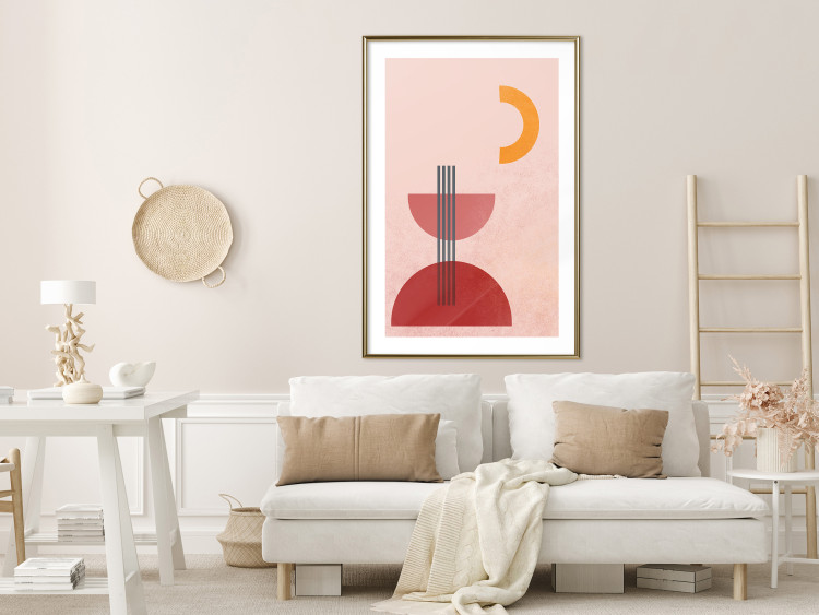 Poster Red Structure - abstract figures in pastel colors 135616 additionalImage 7