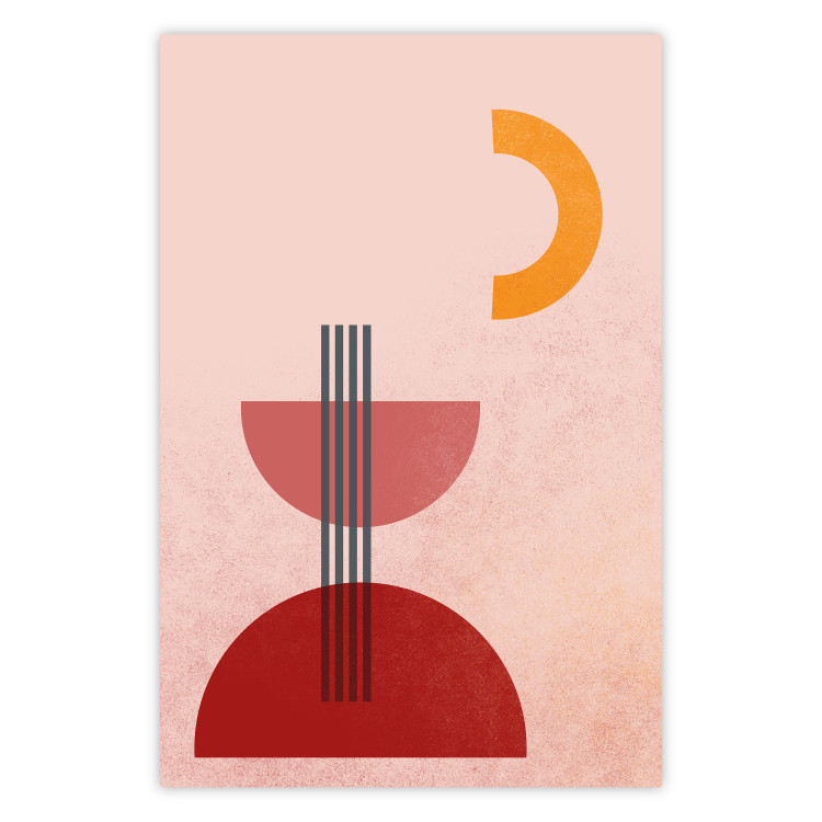 Poster Red Structure - abstract figures in pastel colors 135616