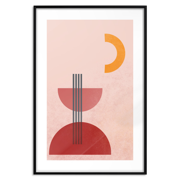 Poster Red Structure - abstract figures in pastel colors 135616 additionalImage 16