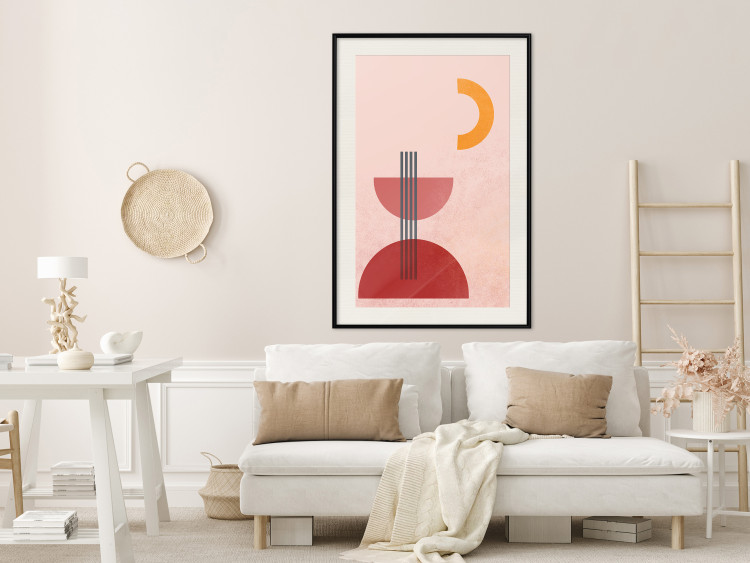 Poster Red Structure - abstract figures in pastel colors 135616 additionalImage 6
