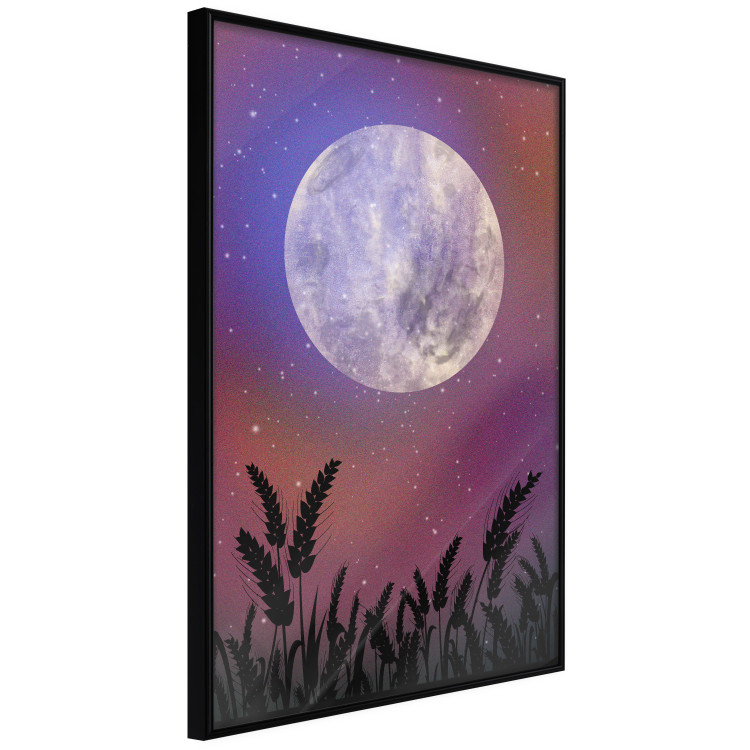 Wall Poster Night in the Countryside - meadow landscape against a cosmic sky and bright moon 138216 additionalImage 4