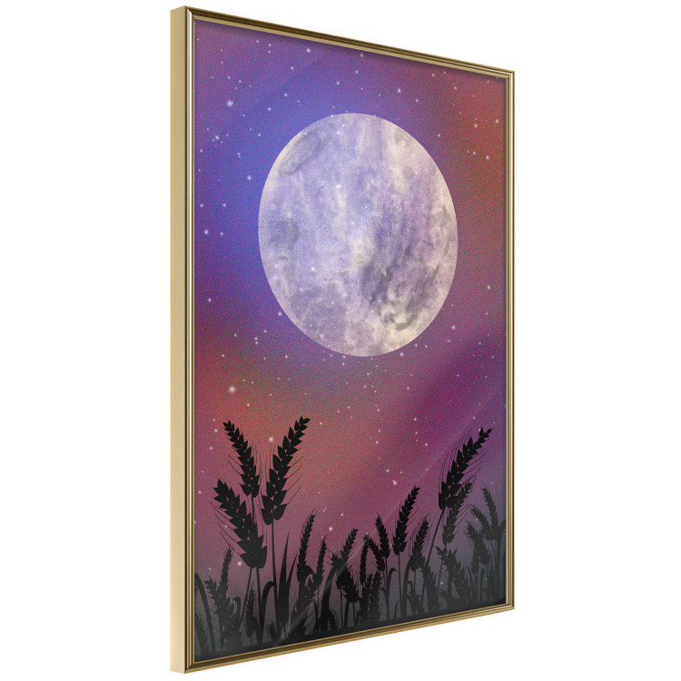 Wall Poster Night in the Countryside - meadow landscape against a cosmic sky and bright moon 138216 additionalImage 10