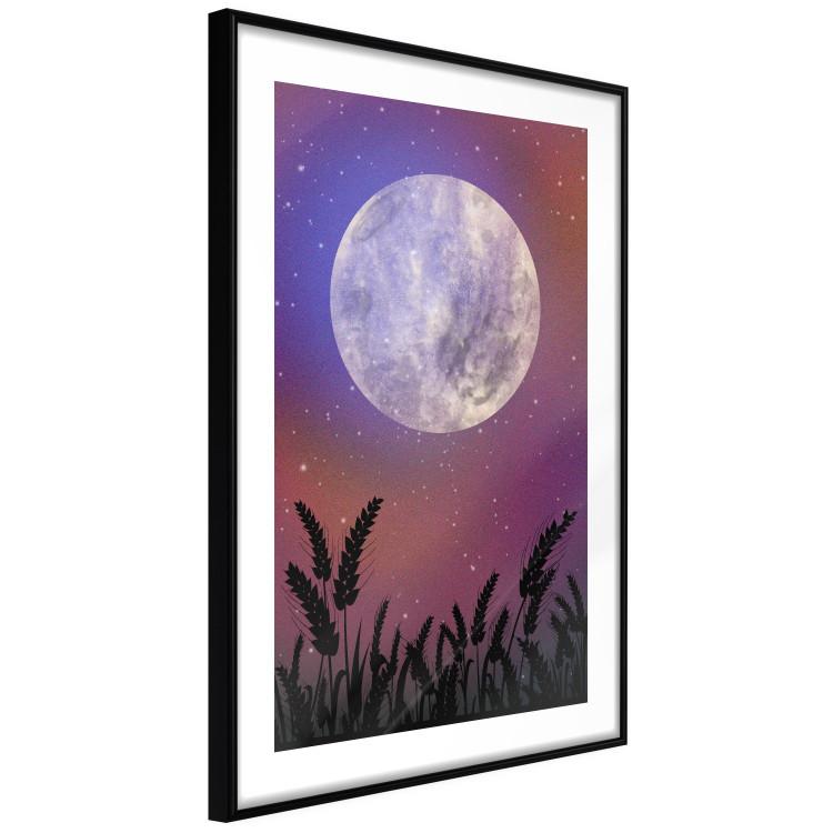 Wall Poster Night in the Countryside - meadow landscape against a cosmic sky and bright moon 138216 additionalImage 5