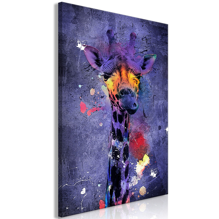 Canvas Giraffe Hanna (1-piece) - colorful portrait of an African animal 138416 additionalImage 2