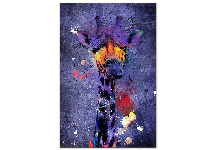 Canvas Giraffe Hanna (1-piece) - colorful portrait of an African animal 138416