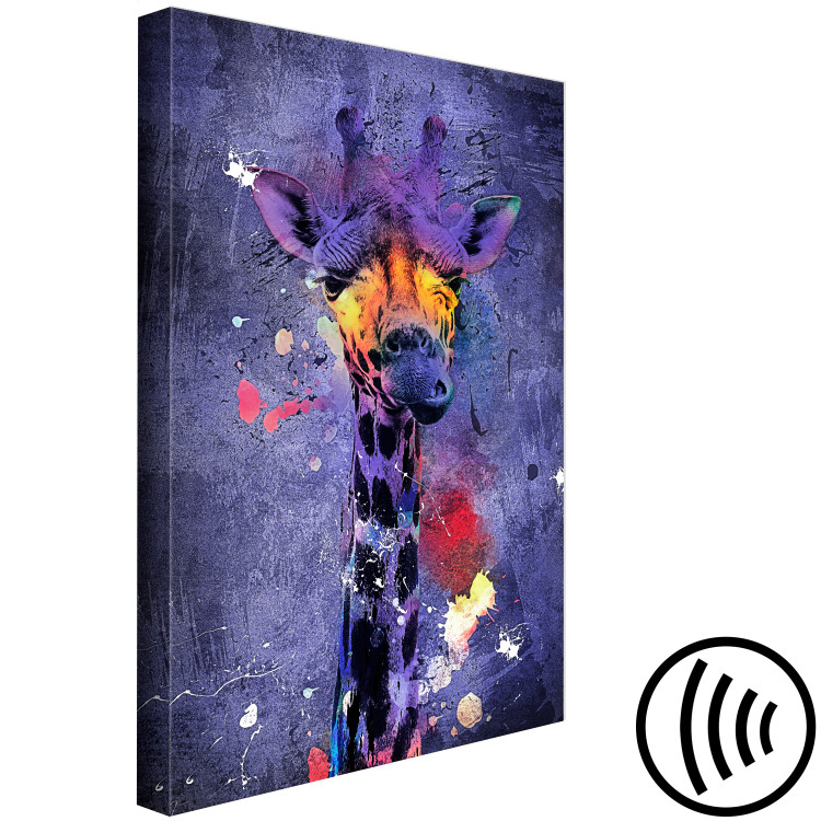 Canvas Giraffe Hanna (1-piece) - colorful portrait of an African animal 138416 additionalImage 6