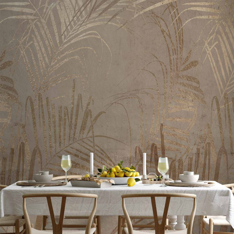 Wall Mural Coast of Palm Trees - Artistic Beige Composition With Leaves 142716 additionalImage 6