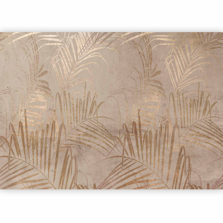 Wall Mural Coast of Palm Trees - Artistic Beige Composition With Leaves 142716 additionalImage 1