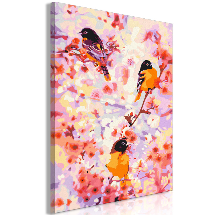 Paint by number Little Cuties - Funny Titmouse Jumping on Branches Among Flowers 144616 additionalImage 6