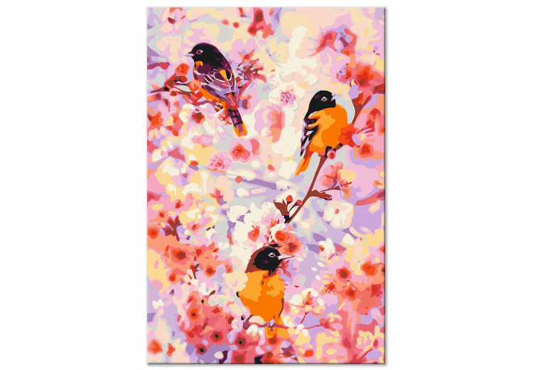 Paint by number Little Cuties - Funny Titmouse Jumping on Branches Among Flowers 144616 additionalImage 5