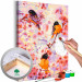 Paint by number Little Cuties - Funny Titmouse Jumping on Branches Among Flowers 144616