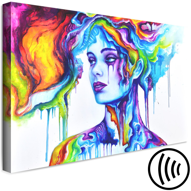 Canvas Colorful Portrait (1-piece) - woman's face in rainbow colors 144716 additionalImage 6