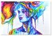Canvas Colorful Portrait (1-piece) - woman's face in rainbow colors 144716